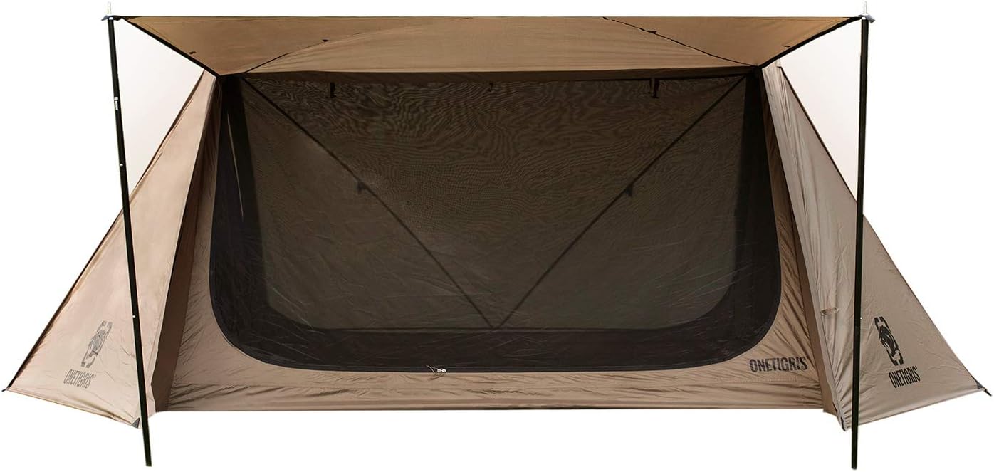 onetigris ridge tent brown nylon waterproof front