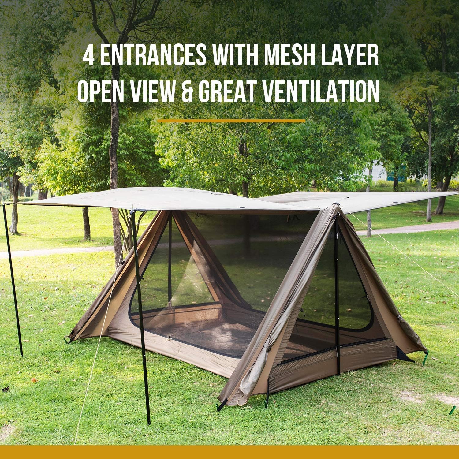 onetigris ridge tent brown nylon waterproof mesh layer