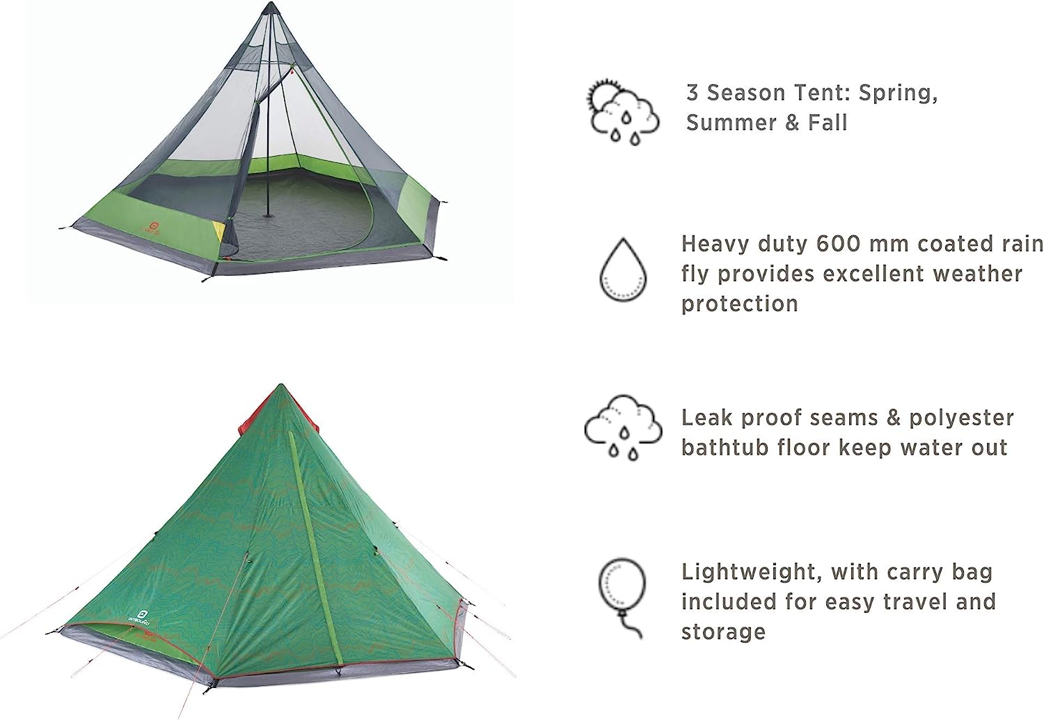 Outbound Pyramid Tent For 6 Person Features