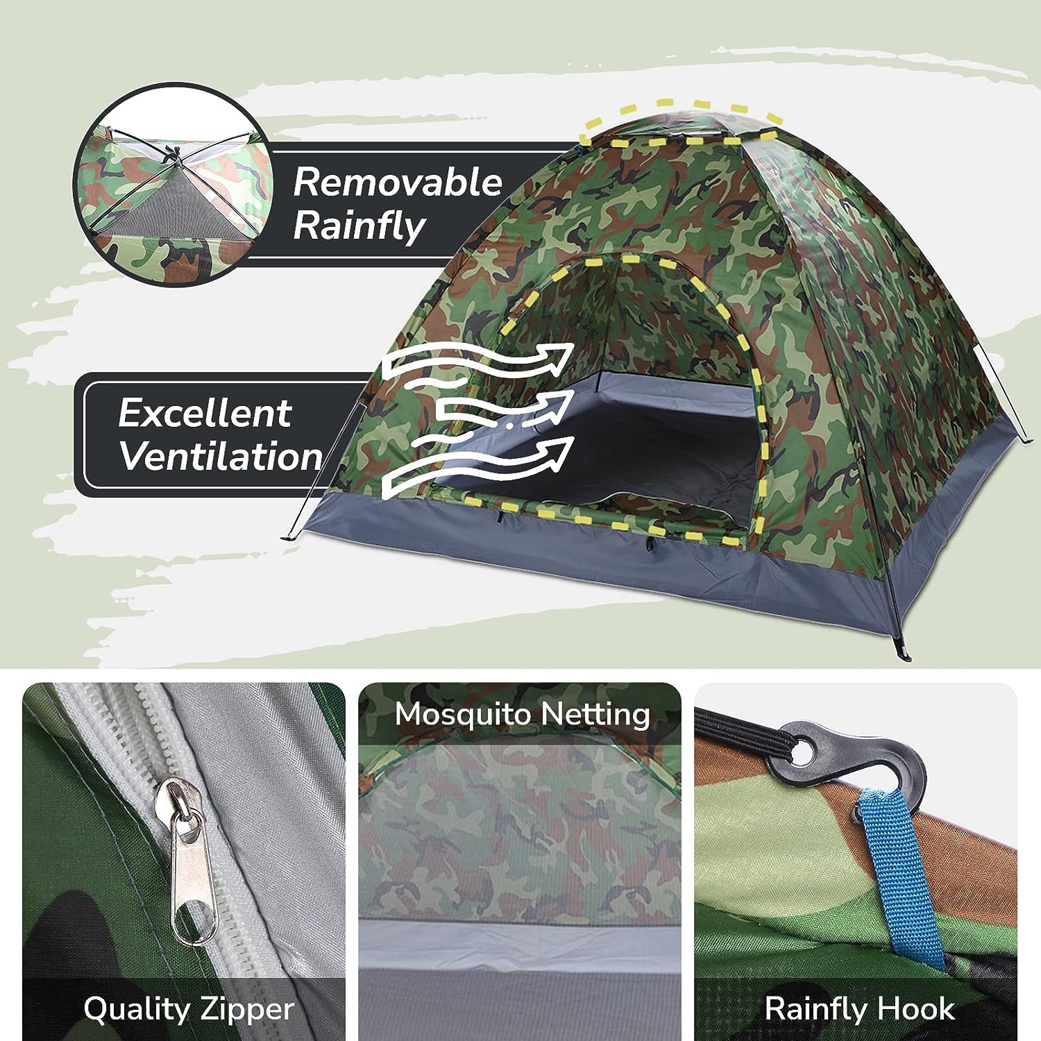outvita dome tent for camping ventilation