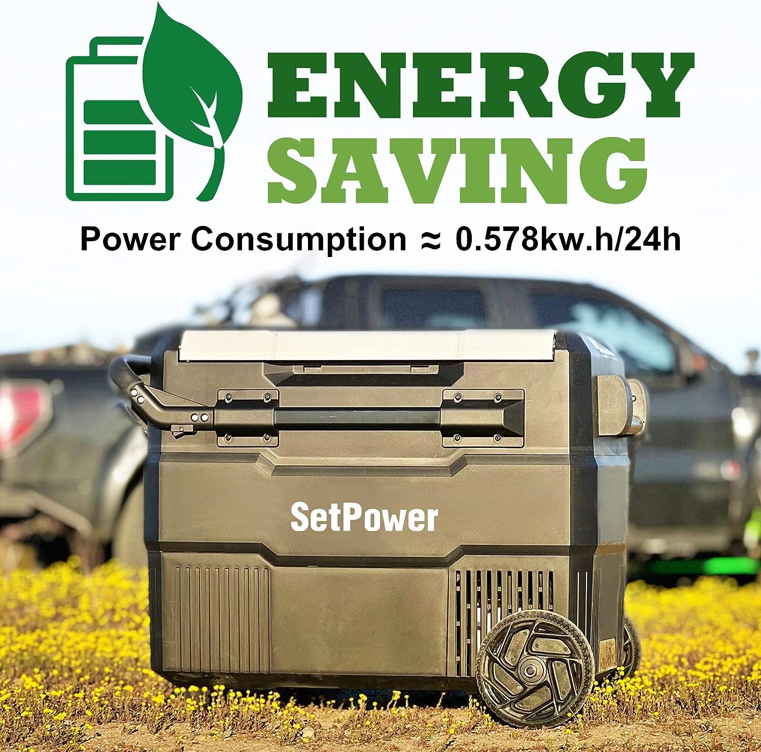 Setpower Solar Cooler On Wheel Energy Saving