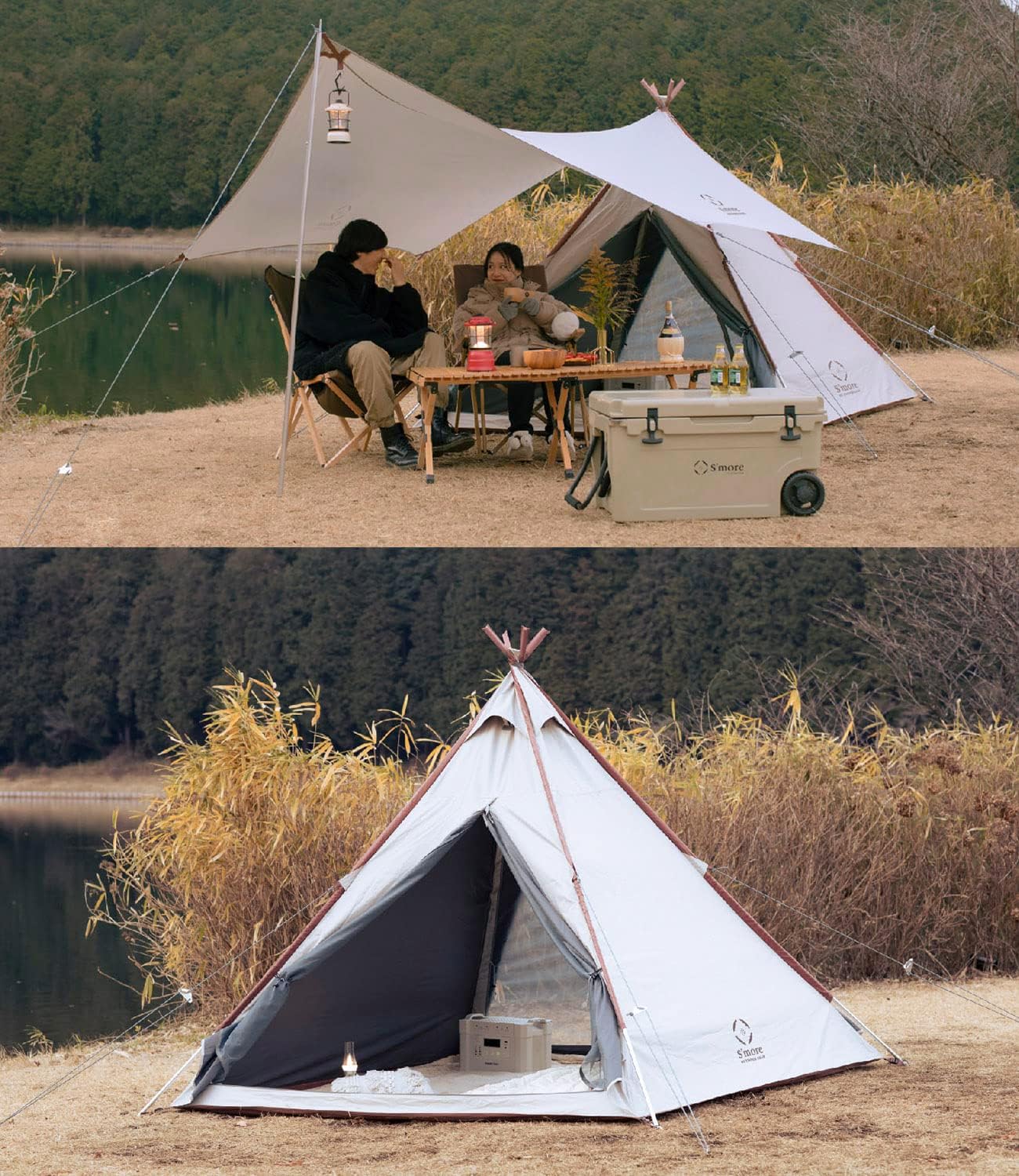 Smore Pyramid Tent For 3 Waterproof With Rainfly