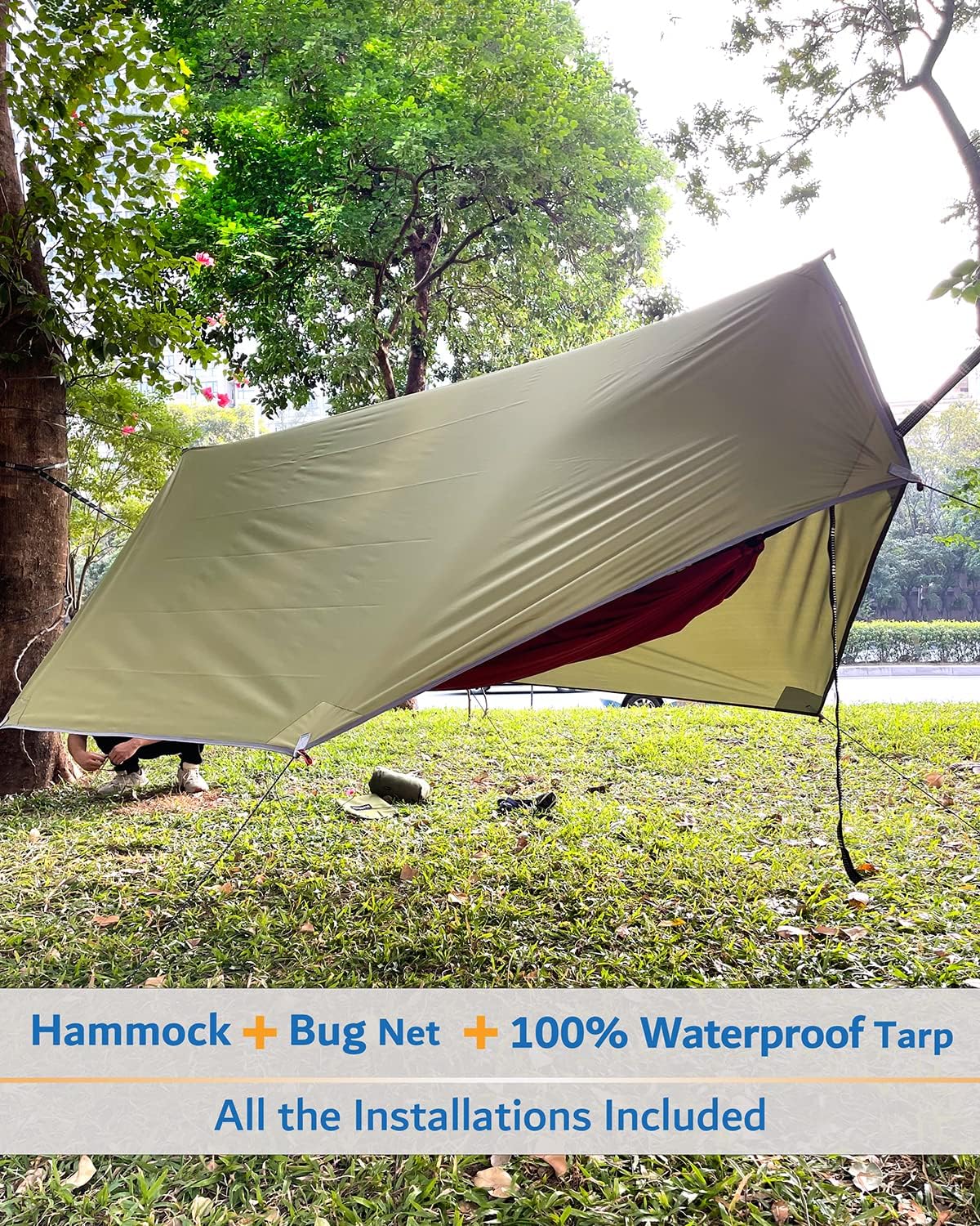 sunyear hammock tent green waterproof package