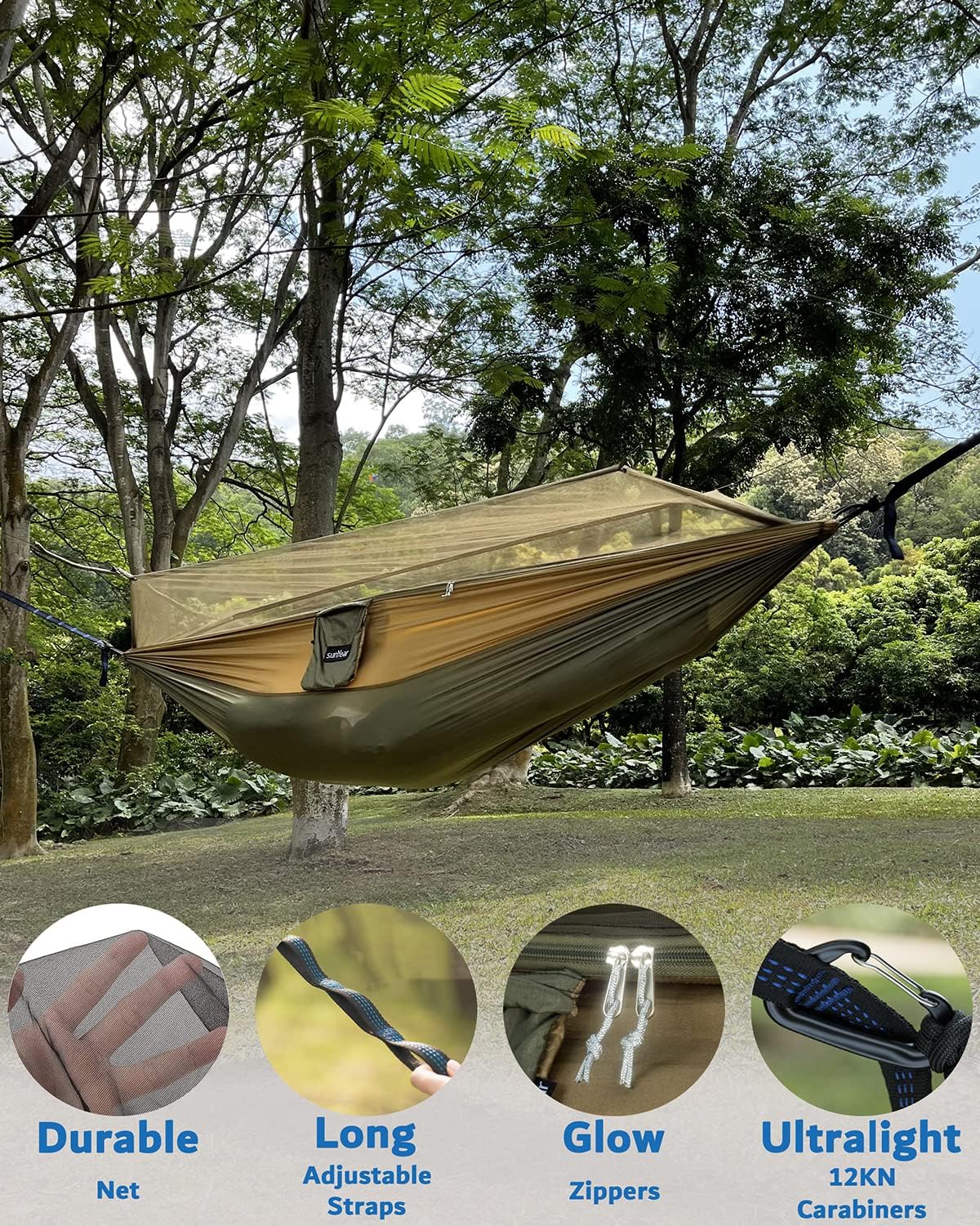 sunyear hammock tent green waterproof specification