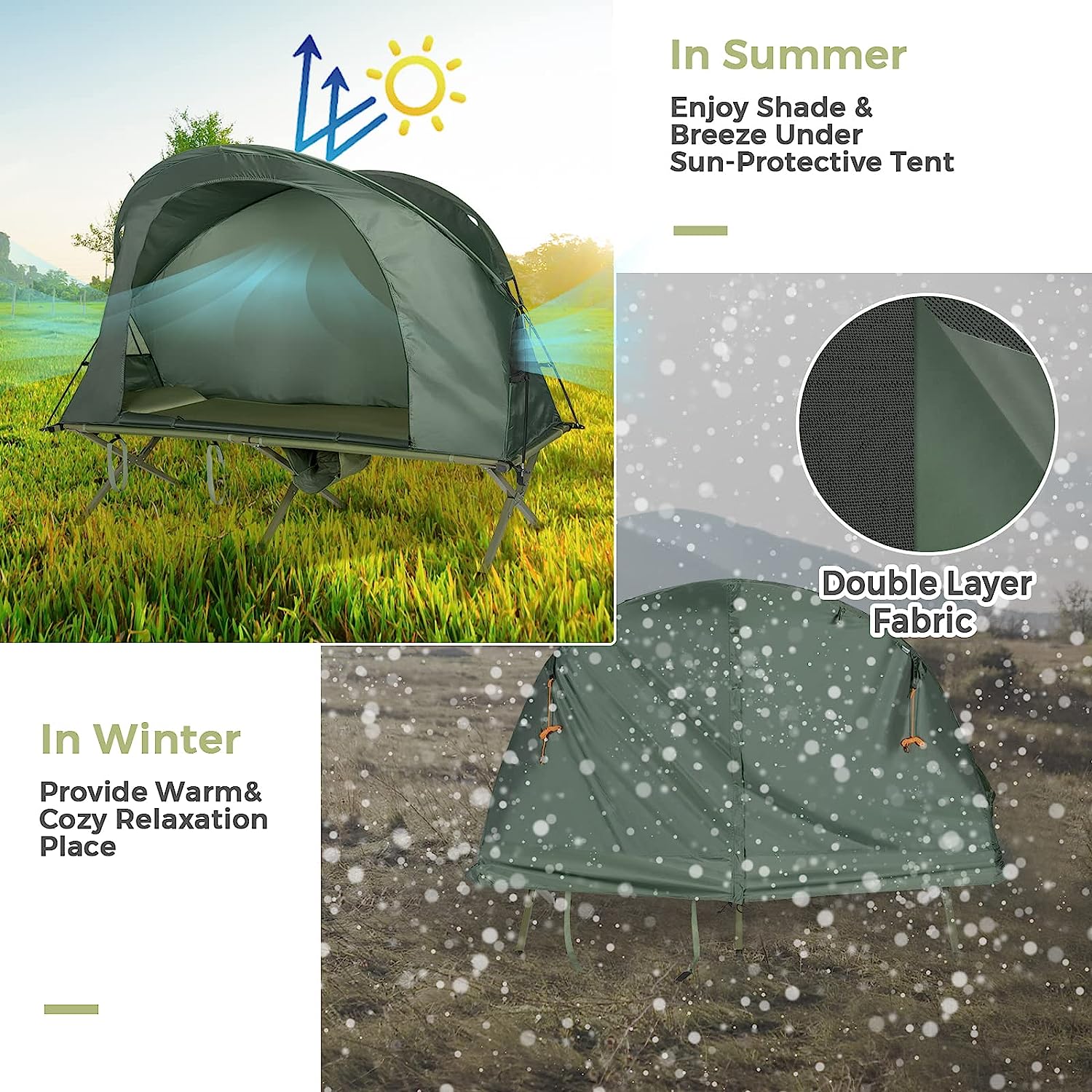 Tangkula Camping Tent Cot For Summer Winter