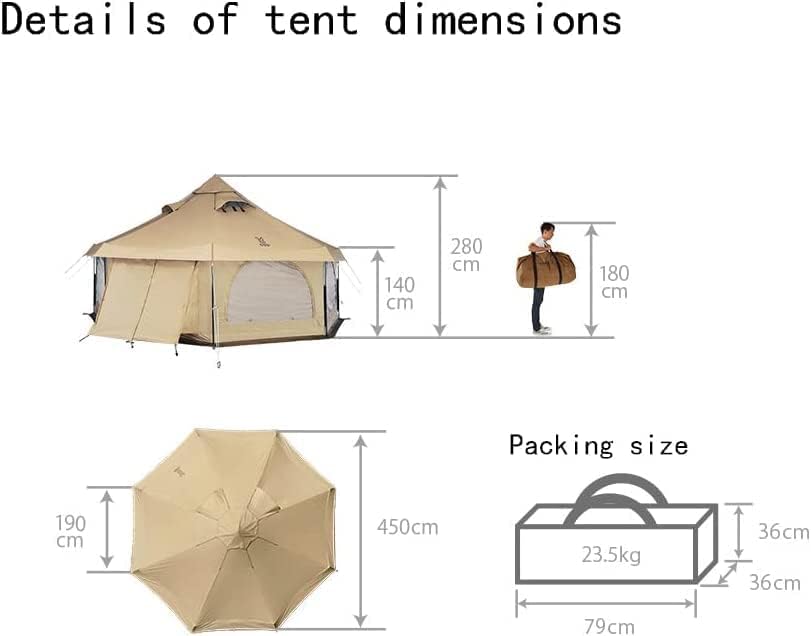 Toogh Camping Tent Bell Tent Glamping Tent Size