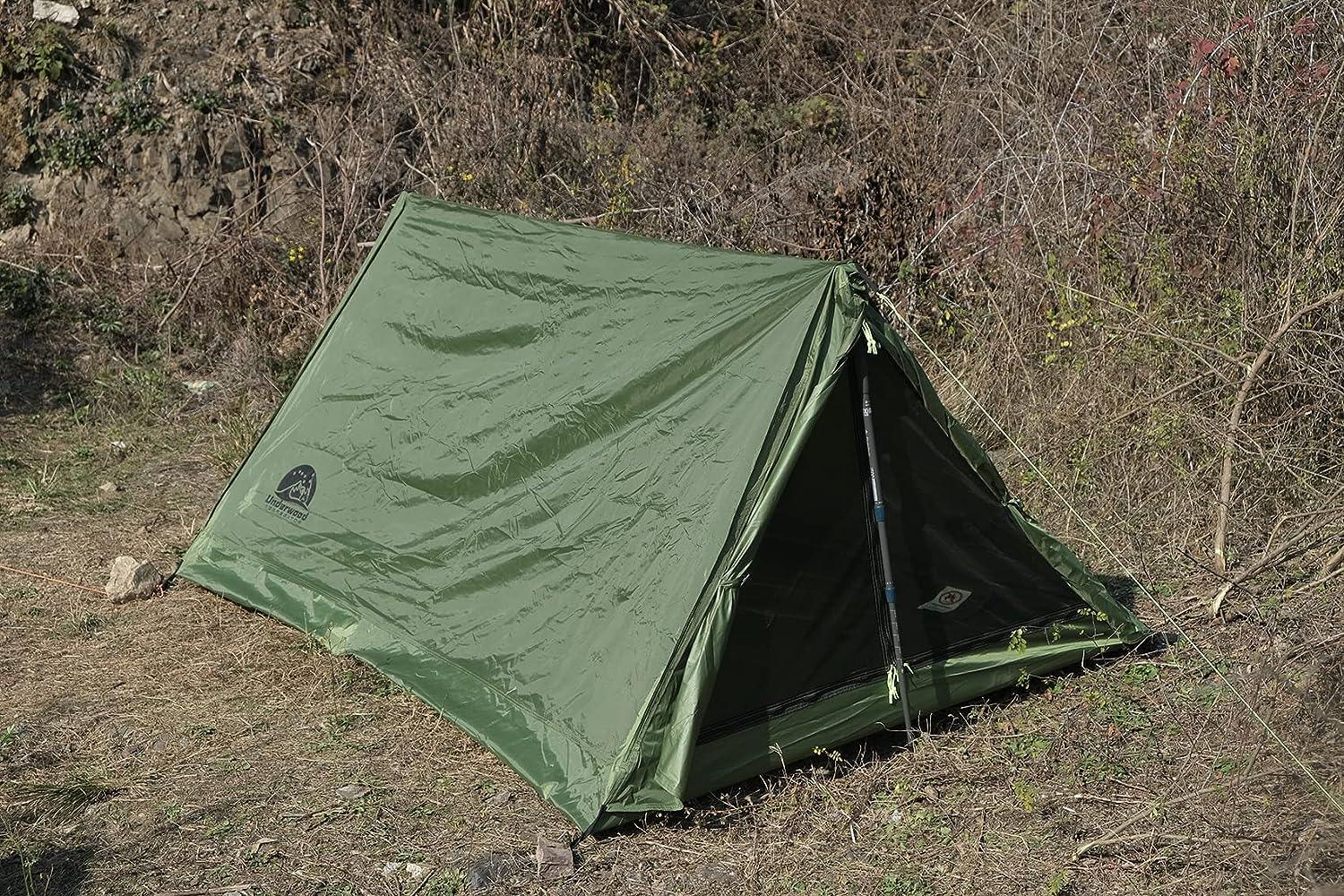 underwood aggregator ridge tent for 2 people green on the ground