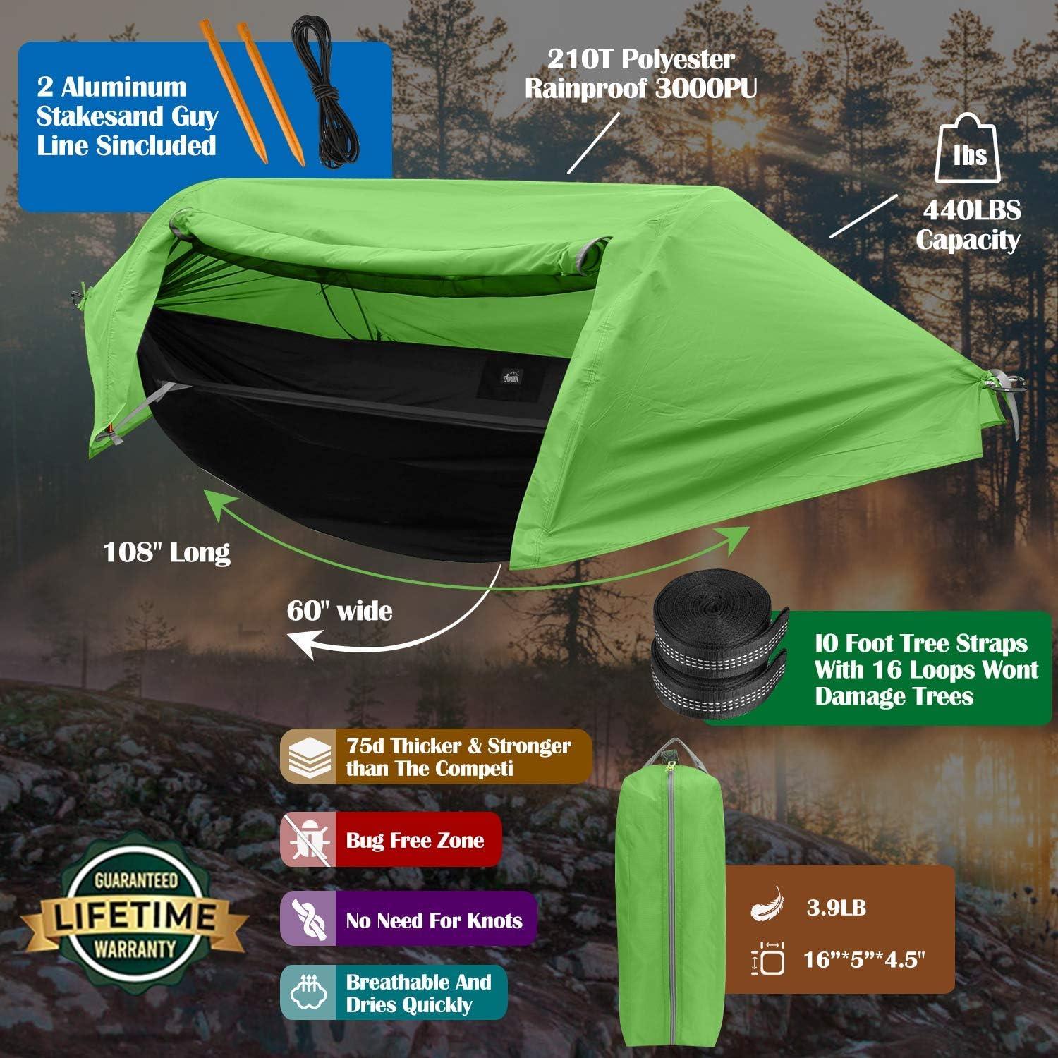 wwintming hammock tent green nylon pop up tent features