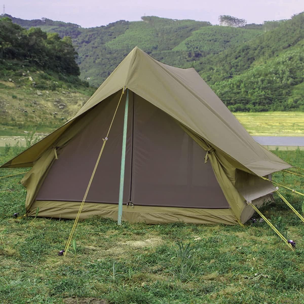 yjgzdy ridge tent green canvas waterproof front
