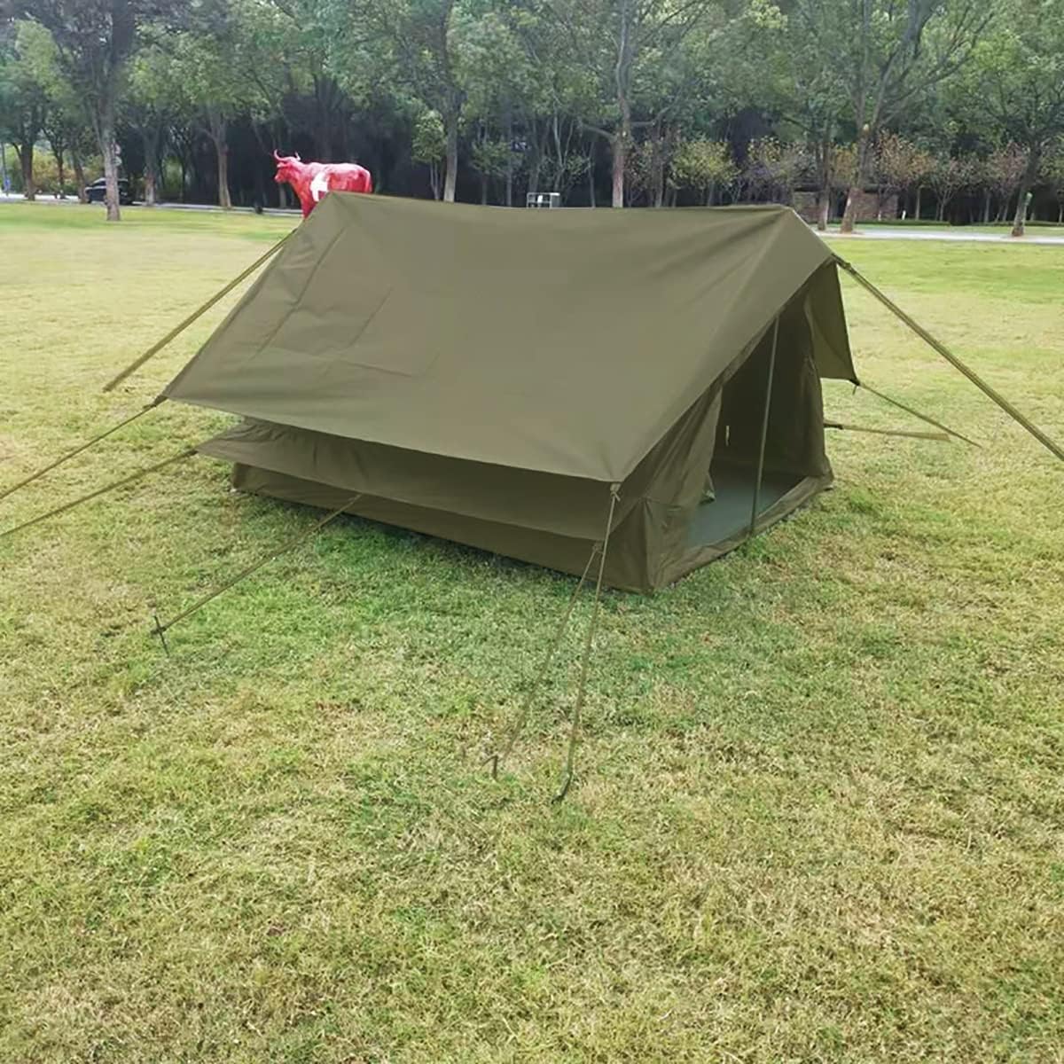 yjgzdy ridge tent green canvas waterproof side