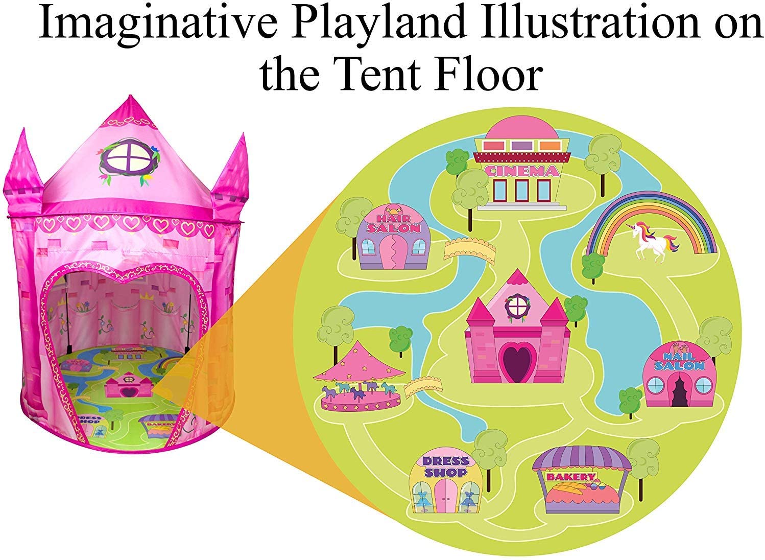 Princess Castle Tent Floor Illustration