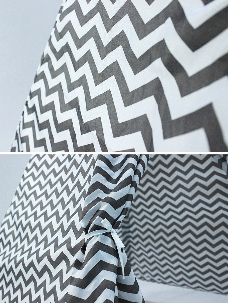 Black And White Waves Kids Teepee Tent Detail