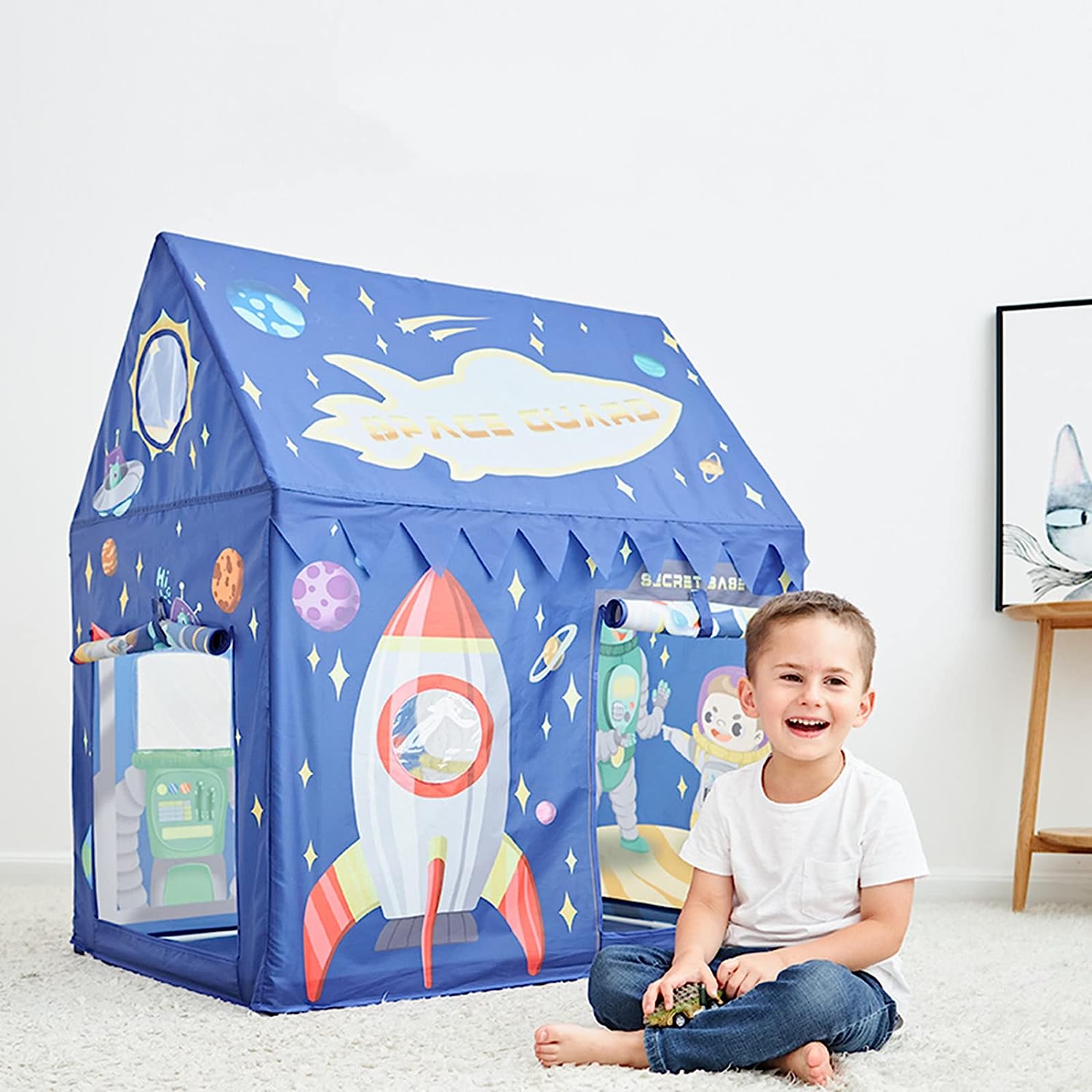Blue Kids Wendy House Astronaut Play Tent
