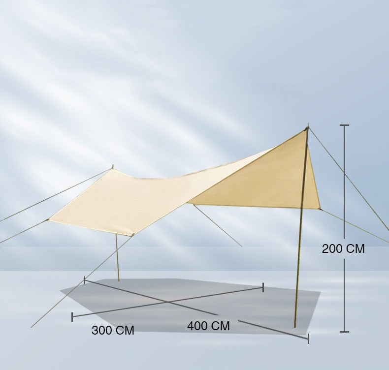Camping Beige Outdoor Canopy Sun Shade Size