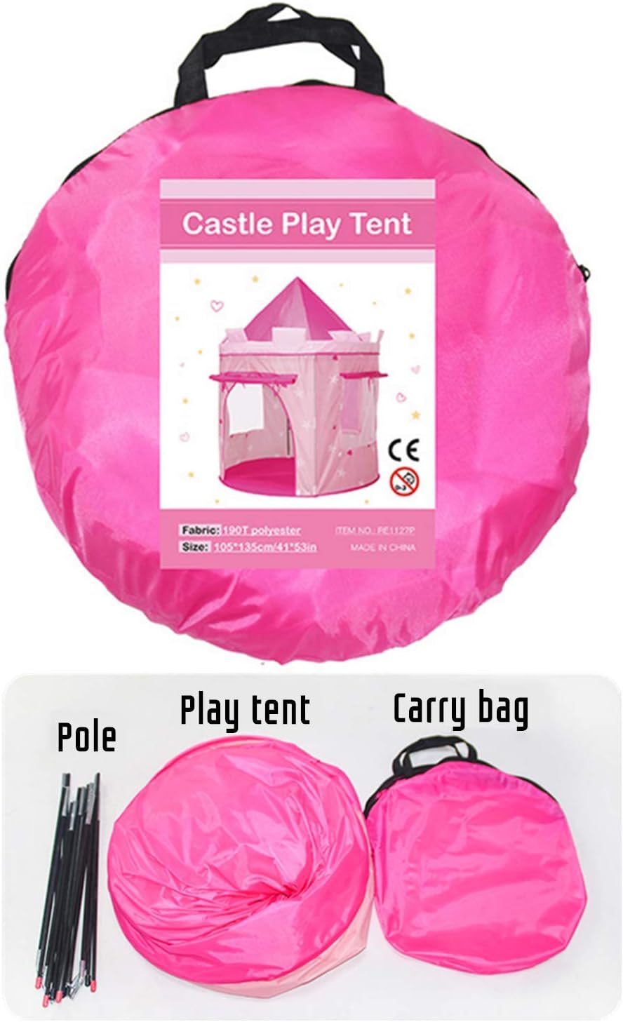 Kids Pink Castle Play Tent Package