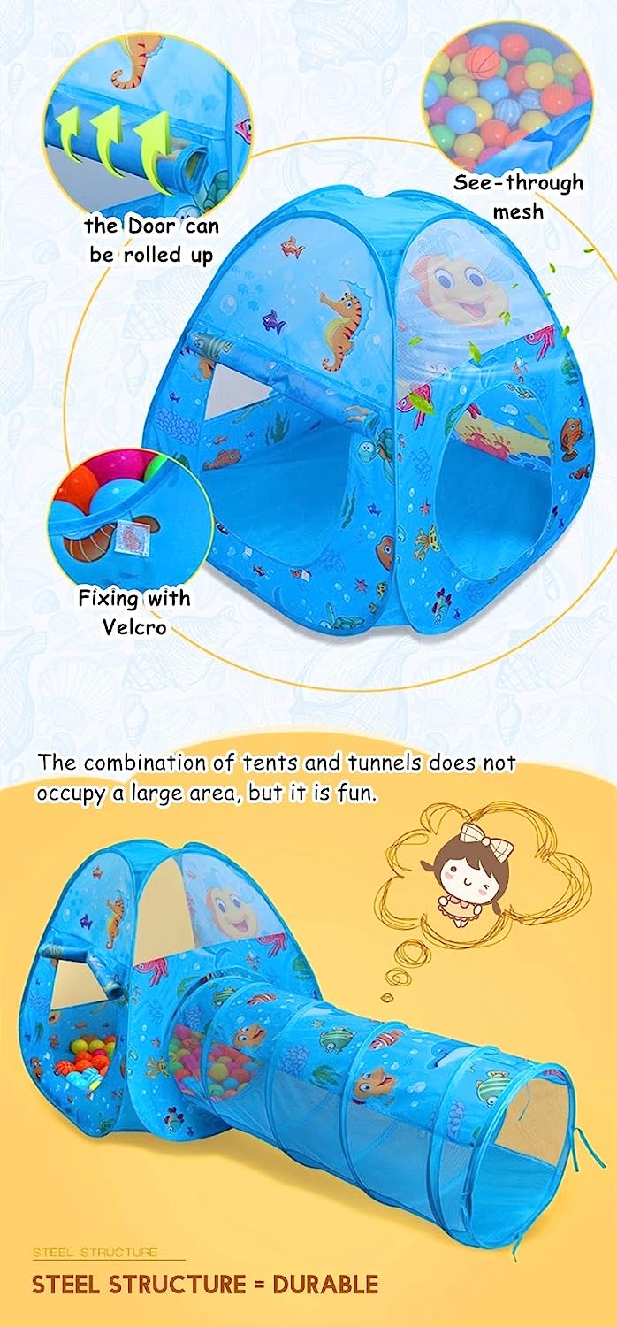 Kids Pop Up Tunnel Tent Details Material