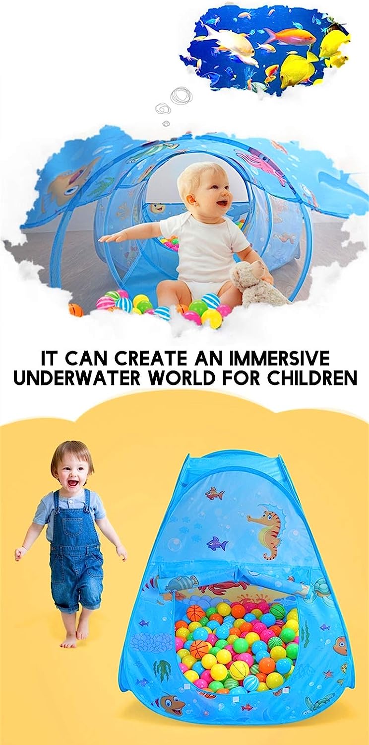 Kids Pop Up Tunnel Tent Details Ocean Theme