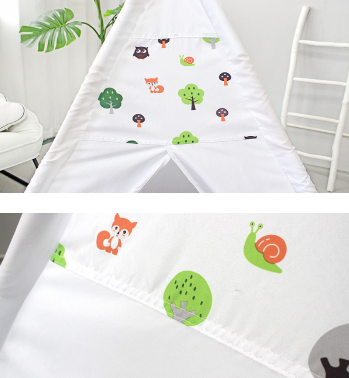 Kids Teepee Tent Forest Pattern