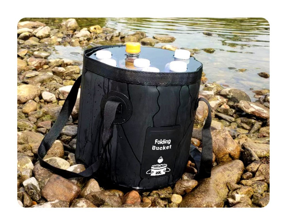 Outdoor Collapsible Bucket With Water