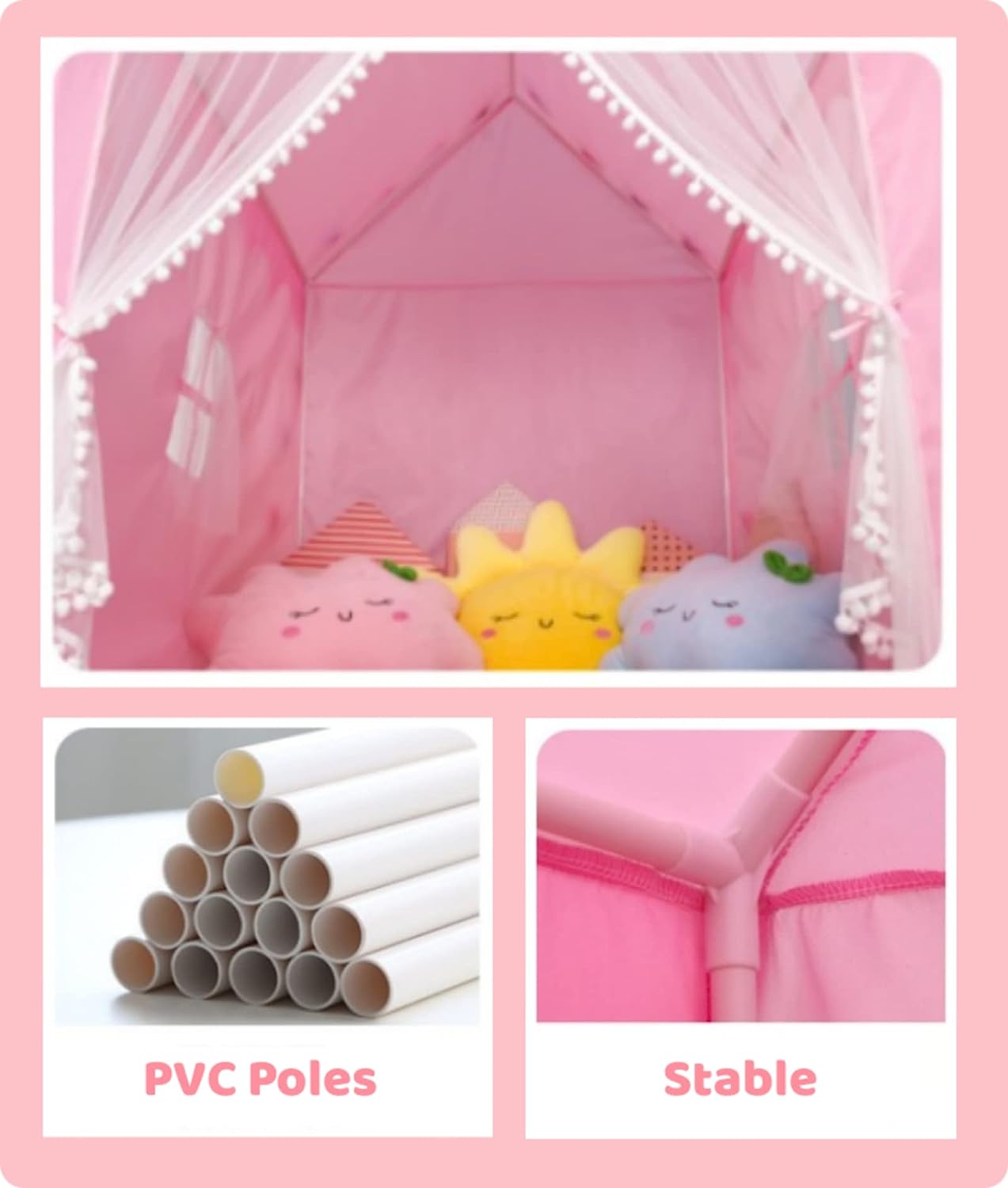 Pink Kids Fairy Wendy House Tent Material