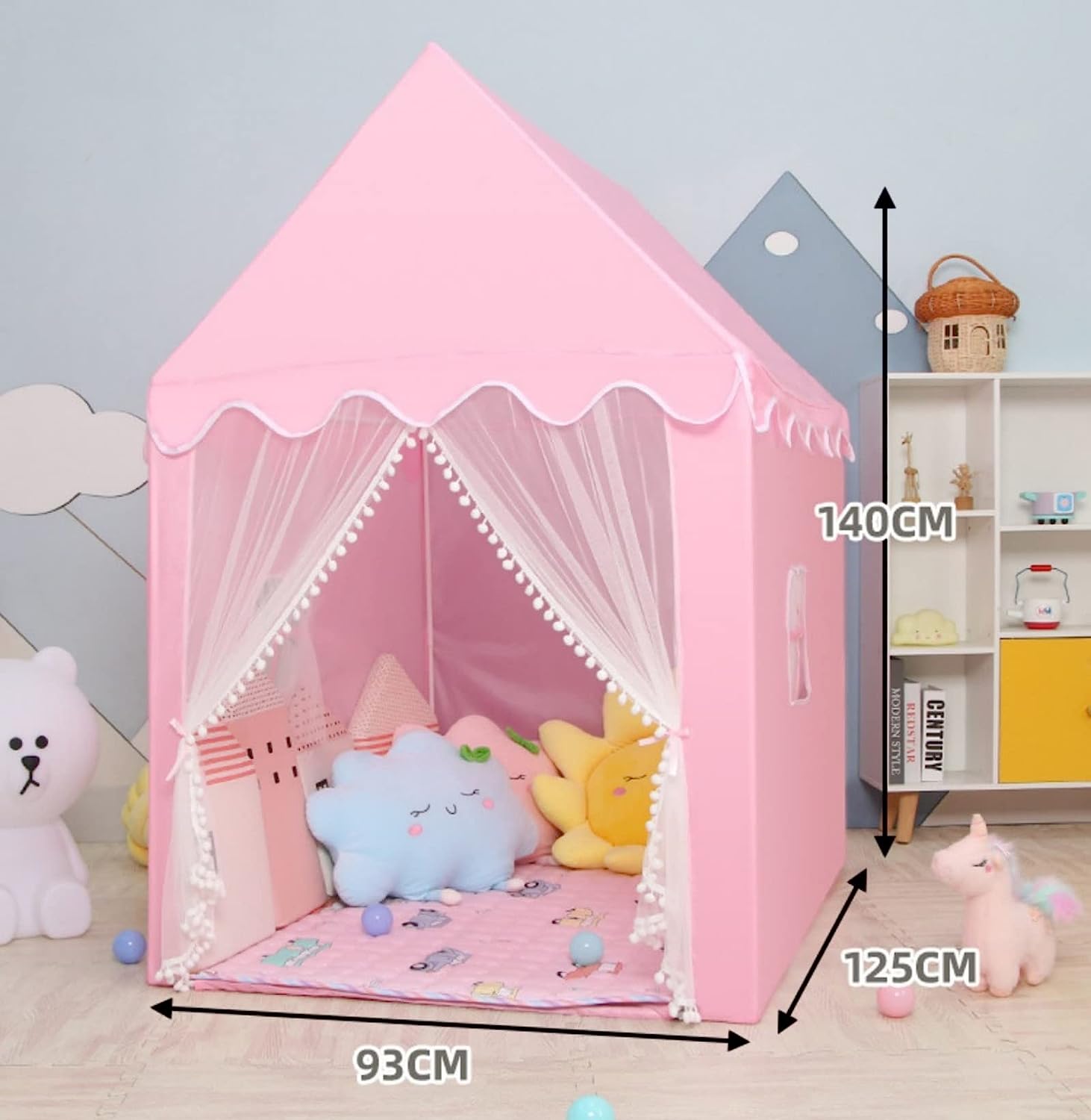 Pink Kids Fairy Wendy House Tent Size