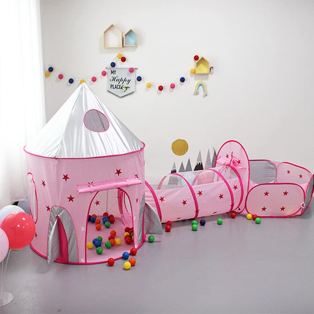 Pink Silver Yurt Tunnel Tent For Kids